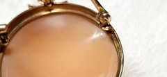 Vintage 14K Yellow Gold Solid Cameo Brooch 10.6 grams
