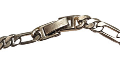 Vintage Classic Retro Style Chain Figaro Link Necklace Silver Tone Metal 22″ GUC