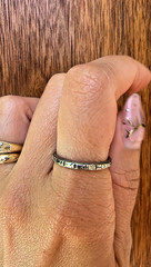 Art Deco 18K White Gold Hand Engraved Floral Wedding Band | Milgrain Stacker
