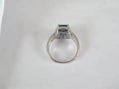 Vintage Sterling Silver 925 Natural Heated London Blue Topaz Ring Size 7