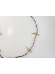 Mother of Pearl Accented Clip Fetish Sterling Silver 925 Vintage Necklace – 15″