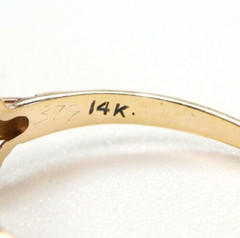 Antique 1920’s Diamond Faith Engagement 14K Two Tone Ring Size 6 UK-L1/2 Deco