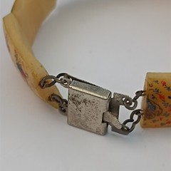 Persian Storyteller Bracelet Hand Painted Panels People Birds Unique Design Rare
