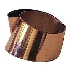 Vintage Renoir Signed Copper Modernist Sculpture Hinged Clamper Cuff Bracelet