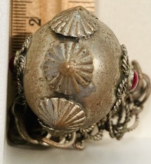 Vintage 1930s 1940s Etruscan Revival chain bracelt w charm