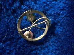 Vintage 1940’s ART 1/20 14K Gold Filled Brooch w/ Jade and Coral