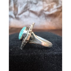 Vintage JACKSON Sterling Silver Turquoise Ring, Dan Jackson, Navajo, 6.5