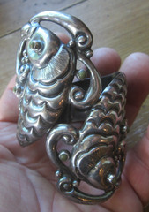 Vintage Taxco Sterling Twin Koi Fish Clamper Bracelet – RARE MAKER – SUPERB!!!