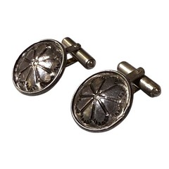 Vintage Silver Floral Cufflinks Mens Bullet Back Hinged Posts Acid Tested