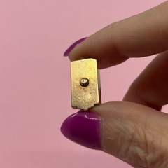 Vintage 14k Gold Onyx Seed Pearl Charm Pendant Fob Victorian Revival Midcentury