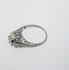 Antique Art Deco 1920’s 18K White Gold Diamond Engagement Ring