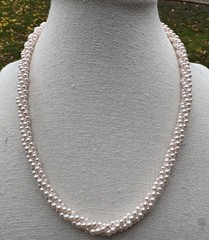 Vintage Marvella Faux Pearl Torsade Necklace – 16” Choker, 1950s-1970s