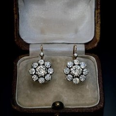 Art Deco Style 3.25Ct Floral Lab Created Diamond Wedding 14K Gold Filled Earring