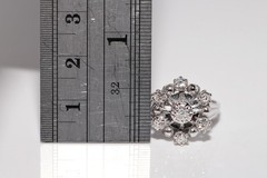 Antique Circa 1920s Art Deco 18k Gold Natural Diamond Decorated Ring