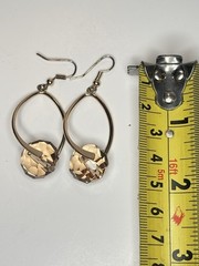 Vintage Teardrop Earrings Champagne Glass Bead Gold Tone Dangle Drop Elegant