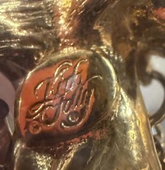 Vintage Kirks Folly Celestial Cherub Angel Brooch Pendant Moon Crystal Dangles