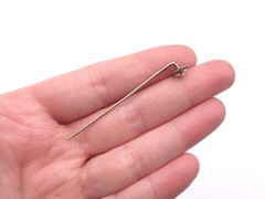 Vintage 14k Solid Gold Pearl Star Setting Circle Stick Pin Hat Pin .9 grams
