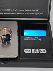 Vintage 1990-s 14 Ct Rolled Gold Sapphire Ring Size UK N US 6 3/4- Hallmarked!