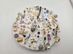 Lot of Small singles Rhinestone Earrings Post Pierced back Clear & multicolor
