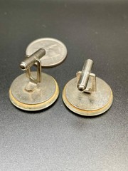 Vintage Silver Tone Holographic Kaleidoscope Pinwheel Cufflinks MCM