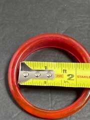 2.25″ Inner Diameter Round Tapered Acrylic Bangle Bracelet Red Orange