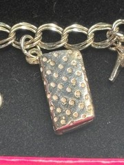 Vintage 1990 Sterling Silver Nostalgic Barbie Charm Bracelet w/box COA