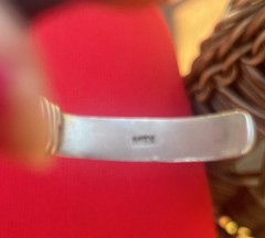 Vintage Leather and Wire Wrap 980 Sterling Silver Cuff Bracelet Mexico Unisex