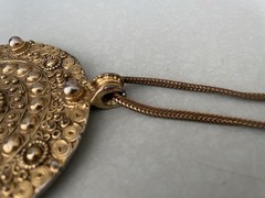 Yves Saint Laurent Vintage Medallion necklace Aztec Style Gilt *YSL Mark* Rare!