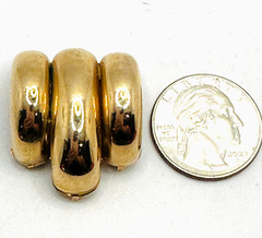 RARE Vintage BROOKRAFT 1940’s Gold Tone Puffy Brooch Pin for Dangles READ