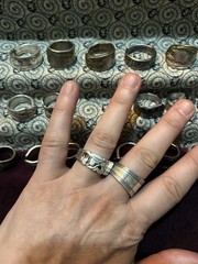 Spoon Ring Lot Of 18 Silver Plated &Stainless Steel Antique & Vintage