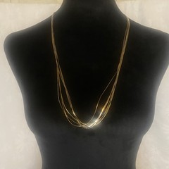 Vintage Medici Multi Tone Necklace 6 Snake Chain Fold Over Clasp Delicate Dainty