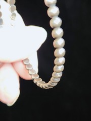 Vintage Beaded STERLING? BRACELET Gothic Hippie Boho Mexican-style .. H1113