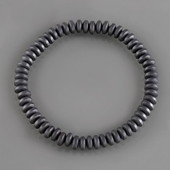 Natural Black Hematite Stone Bracelet Stretchable Bracelet Smooth Roundel
