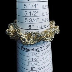 Graziano Gold Tone Rope Chain Bracelet Chunky Statement Vintage Adjustable Glam