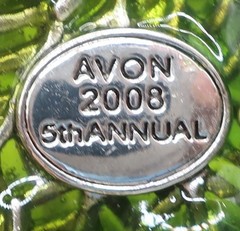 Avon Vintage 2008 Dangle Rhinestone Ornament Xmas Tree Pin Brooch 5th Annual