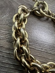 Vintage J. Crew Gold Tone Double Chain Link Statement Bracelet – Size 6.25 In
