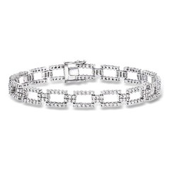 Vintage 4.00 ct. t.w. Diamond Link Bracelet in 14kt White Gold. 7.25 inches