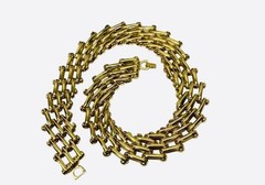 Vintage Christian Dior Gold Tone Mesh Link Choker Necklace 134.65g W/COA Signed
