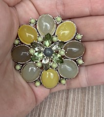Vintage Brooch Lot of 10 – 1970s–1990s Enamel, Glass, Pearl & Marcasite Pins