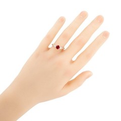 Peter Suchy GIA Certified 1.03 Carat Ruby Diamond White Gold Engagement Ring