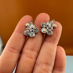 Vintage Rhinestone Earrings Lot Art Deco Style Dangle Climber Some Signed