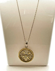 Sterling Silver and Gilt Gold Token Of Morndinsamman Celtic Pendant Necklace