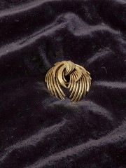 Vintage Crown Trifari Gold Tone Brooch Pin MCM Mid-Century Modern