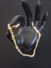 Vtg Multi Color Pearl Necklace 17 In