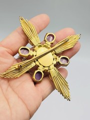 Rare Vtg PARIS HOUSE LONDON Made In England Couture Maltesse Cross Brooch Pin