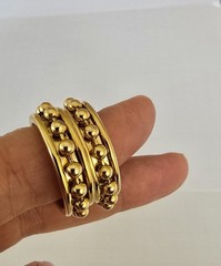 Vintage 80’s NOS Gold Tone Hoop Clip Earrings High Quality Made in USA New