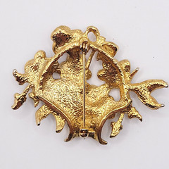 CLASSIC Pansy Flower Basket Gold Tone Pink Blue Green Enamel Vintage Brooch Pin