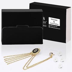Gold and Silver Tone Initial Chain Brooch Laple Pin for Men Suits, Metal Gold-B
