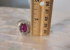Vintage Asian Sterling Silver Genuine Gemstone Dragon Ring-Size 7.75