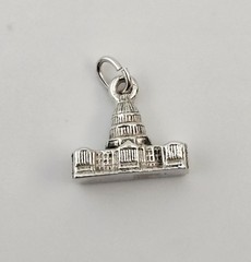 VTG Sterling U.S. Capitol Building Charm Pendant – 3D Landmark Travel Charm 3.1g